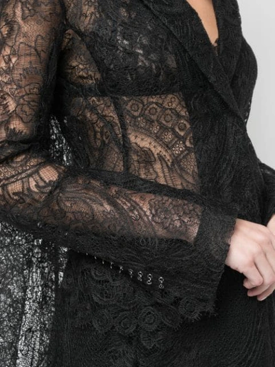 Shop Vera Wang Sheer Lace Fitted Jacket In Black