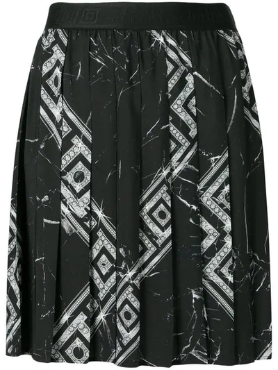 Shop Versace Collection Crystal Print Pleated Mini Skirt - Black