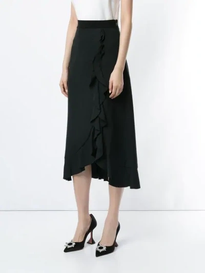 Shop Giambattista Valli Ruffle Trimmed Skirt In Black