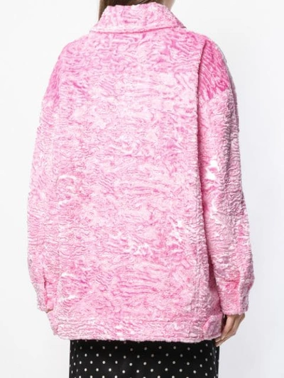 Shop Vivetta Furry Shirt Jacket In Pink