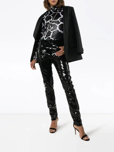 Shop Versace Crackle Print Bodysuit In A7008