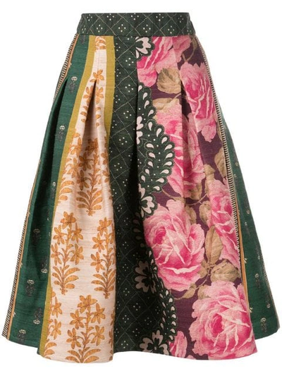 Shop Oscar De La Renta Floral Print Puffy Skirt In Multicolour