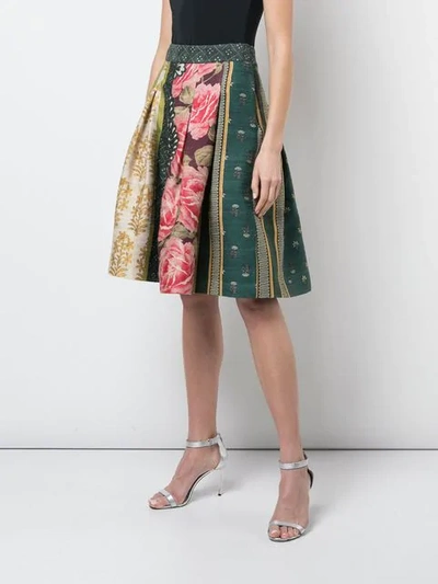 Shop Oscar De La Renta Floral Print Puffy Skirt In Multicolour