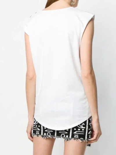 Shop Balmain Medallion Print Tank Top In White