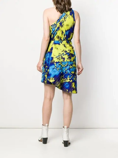 Shop Msgm One Shoulder Dress In Yellow