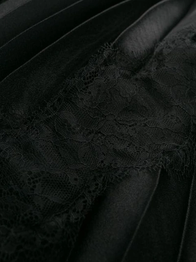 Shop Ermanno Scervino Floral Lace Inserts Pleated Skirt - Black
