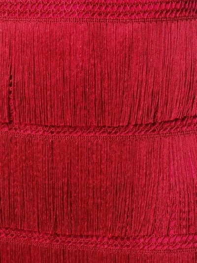 Shop Alberta Ferretti Fringe Skirt In Red