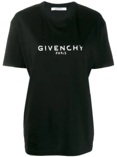Shop Givenchy Oversized Logo Print T-shirt In Black