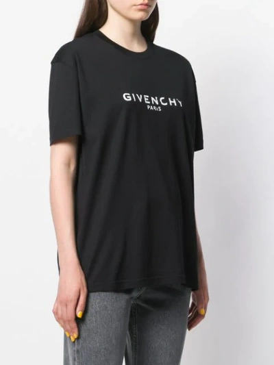 Shop Givenchy Oversized Logo Print T-shirt In Black