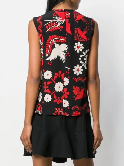 Shop Red Valentino Decorated Terrace Printed Top In Black