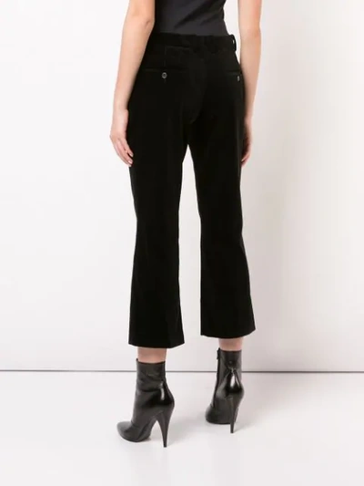 Shop Saint Laurent Cropped Trousers In Black