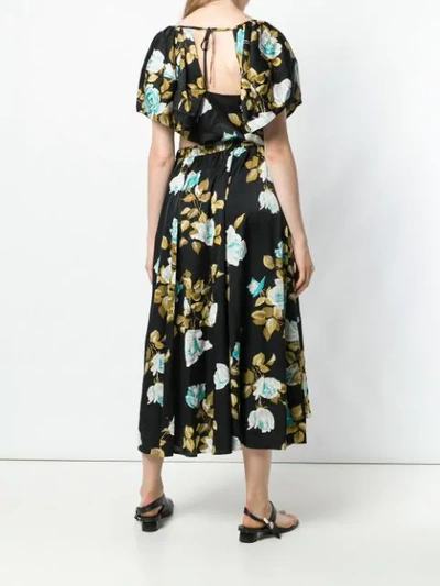 Shop Junya Watanabe Layered Collar Floral Dress In Black
