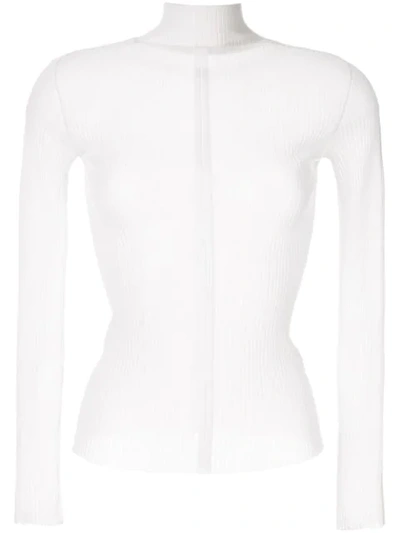 Shop Dion Lee Fitted Ribbed Top In White