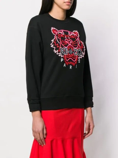 Shop Kenzo Tiger Logo Sweatshirt In Black