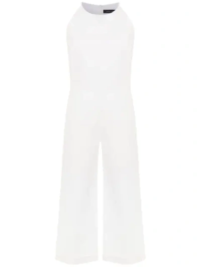 Shop Andrea Marques Panelled Cachecoeur Jumpsuit In White