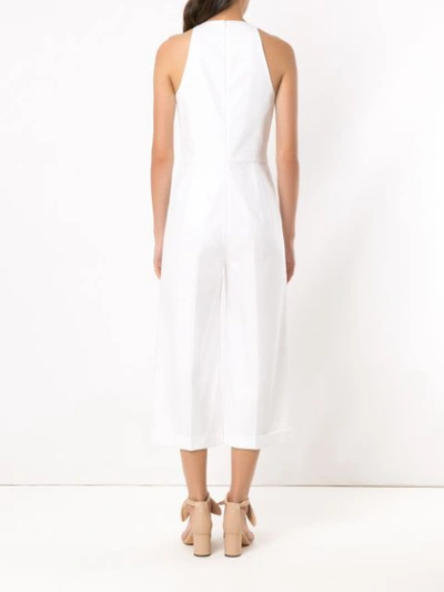 Shop Andrea Marques Panelled Cachecoeur Jumpsuit In White