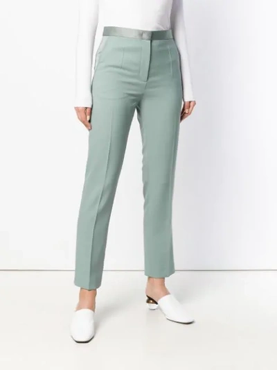 Shop Joseph Creased Cropped Trousers In Green