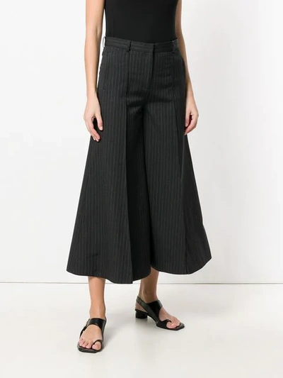 Shop Rokh Super Wide Cropped Trousers In Black