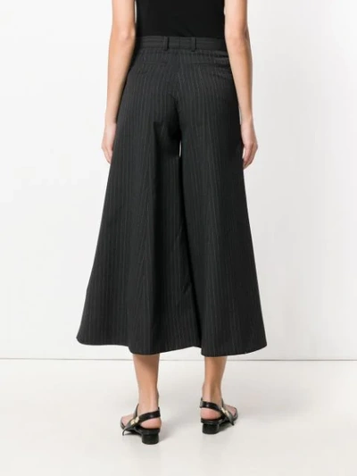 Shop Rokh Super Wide Cropped Trousers In Black