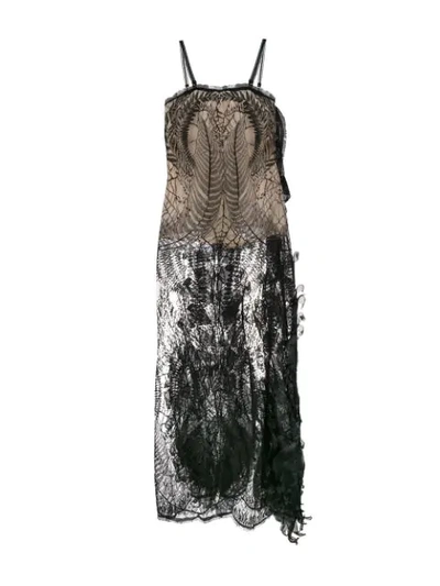 Shop Yes Master Sheer Embroidered Night In Black