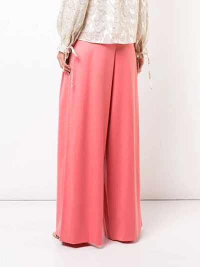 Shop Alice And Olivia Scarlet Wide Leg Trousers In Pink