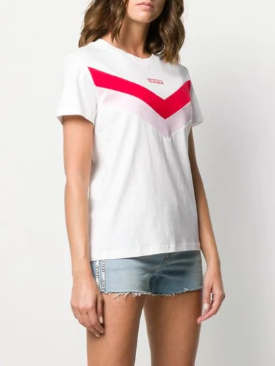 Shop Levi's Logo Panelled T-shirt In White