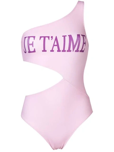 Shop Alberta Ferretti Je T'aime Swimsuit In Pink