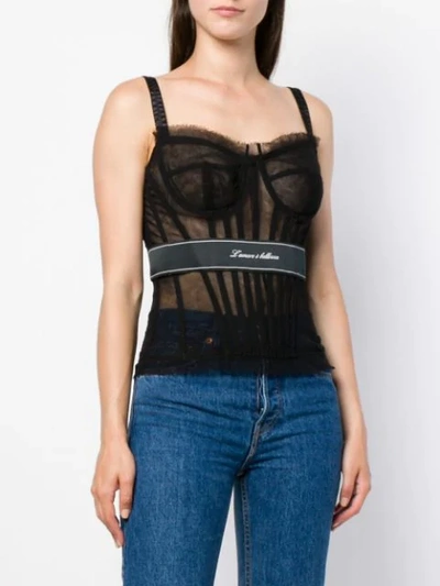 Shop Dolce & Gabbana Tulle Corset In Black