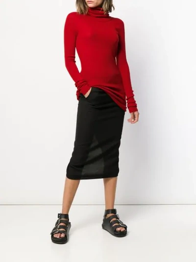 Shop Rick Owens Roll Neck Jumper In Red