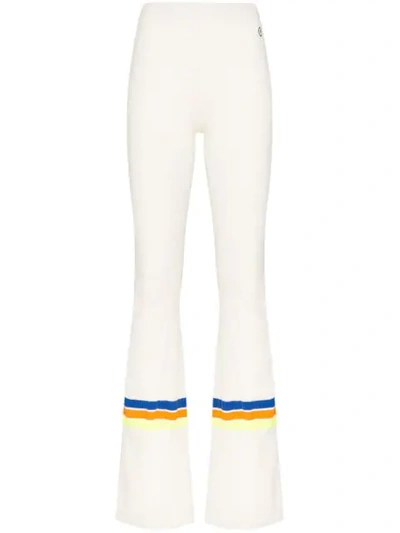 Shop Filles À Papa High-waisted Ribbed Flared Trousers In White