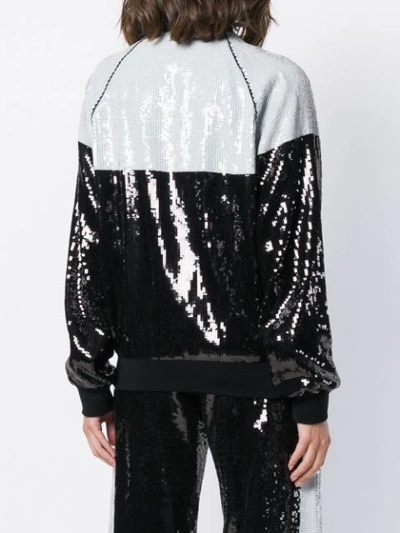 Shop Alberta Ferretti Sequin Bomber Jacket In Black