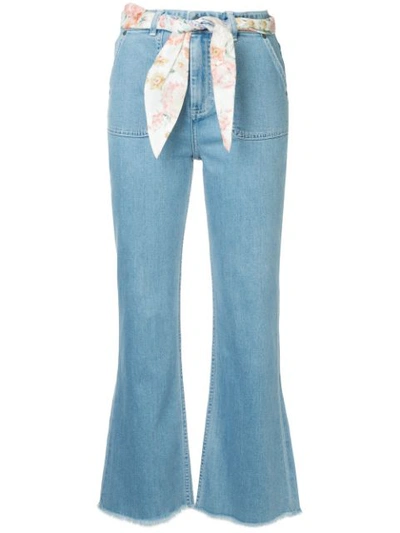 Shop Zimmermann Bowie Cropped Jeans - Blue