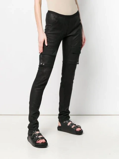 Shop Rick Owens Leather Leggings In Black