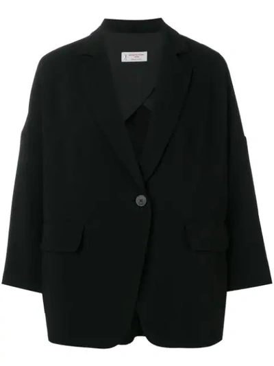 Shop Alberto Biani Oversized Button Blazer In Black