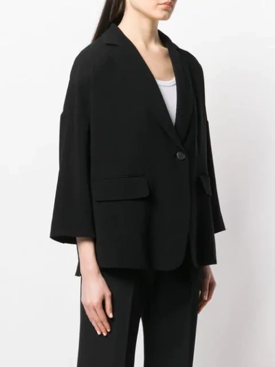 Shop Alberto Biani Oversized Button Blazer In Black