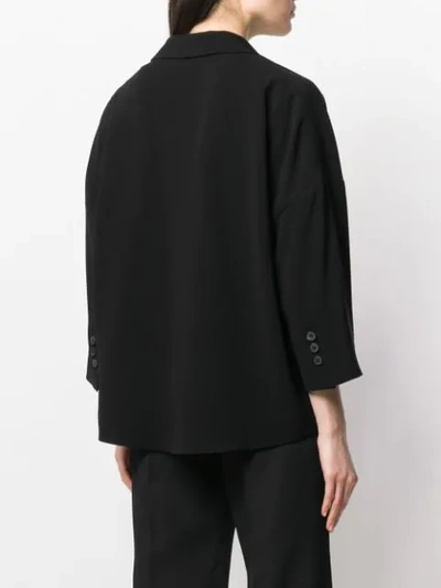 Shop Alberto Biani Oversized Button Blazer In Black