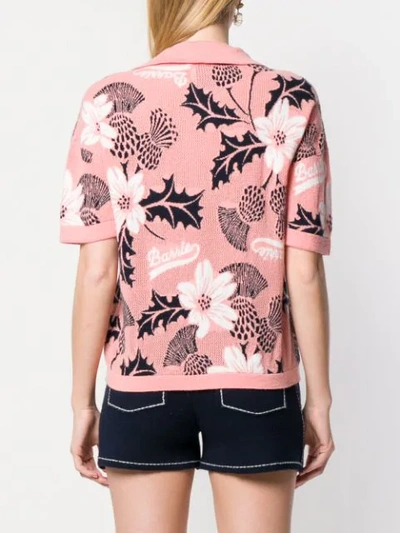 Shop Barrie Floral Short-sleeve Cardigan In Pink