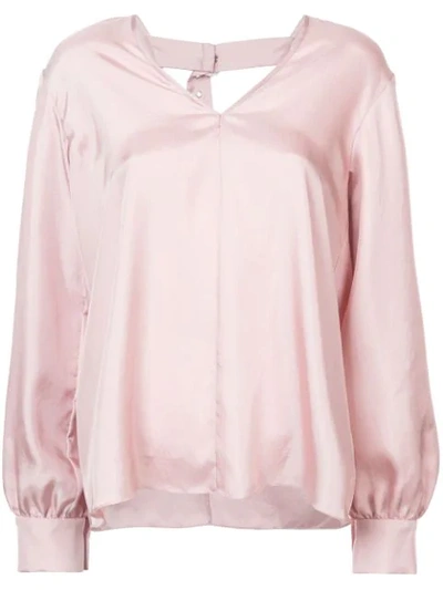 Shop Tibi Mendini Buckle Back Blouse In Pink