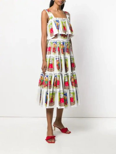 Shop Dolce & Gabbana Vegetable Tin Print Dress In White