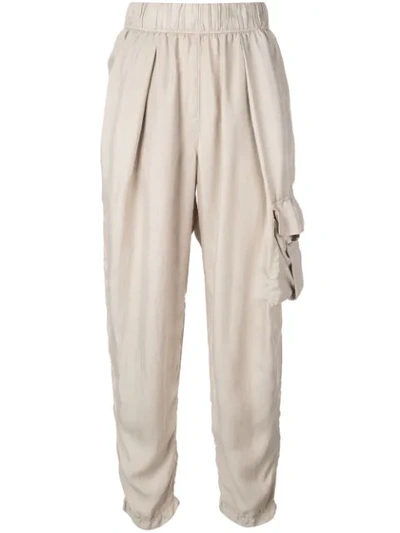 Shop Raquel Allegra Relaxed-fit Cargo Trousers In Brown