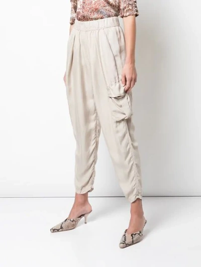 Shop Raquel Allegra Relaxed-fit Cargo Trousers In Brown