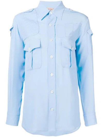 Shop N°21 Double Pocket Shirt In Blue
