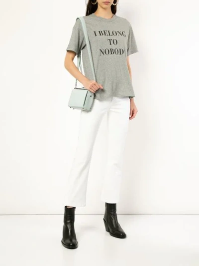 Shop Nobody Denim Slogan Printed T-shirt In Grey