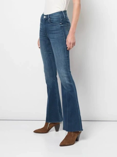 Shop Mother Flared High Rise Jeans In Blue