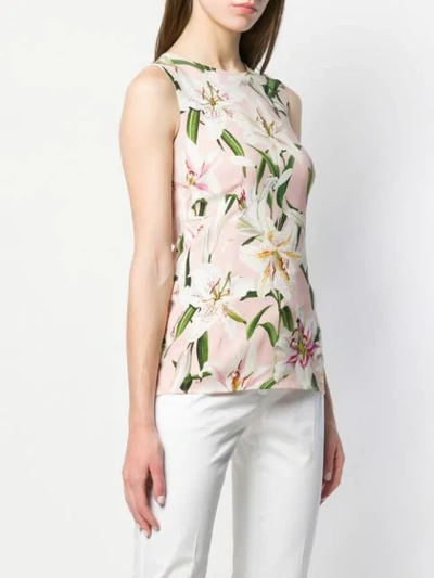 Shop Dolce & Gabbana Floral Vest Top In Pink