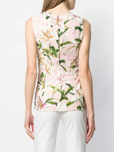 Shop Dolce & Gabbana Floral Vest Top In Pink