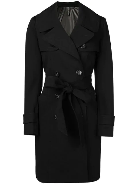 Plein Sud Double-Breasted Trench Coat - Black | ModeSens