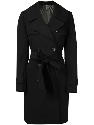 Shop Plein Sud Double-breasted Trench Coat - Black