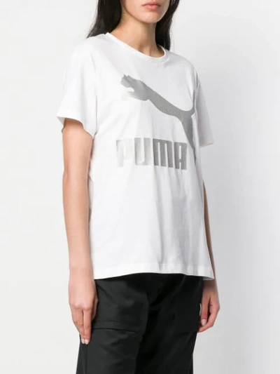 Shop Puma Logo Printed T-shirt In White