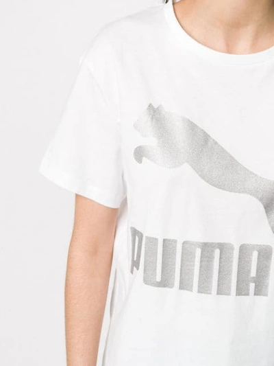 Shop Puma Logo Printed T-shirt In White